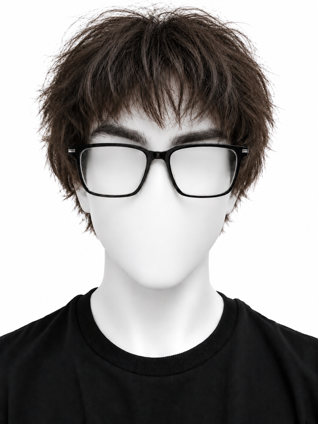 myffy avatar with dark hair, black glasses and a black T-shirt